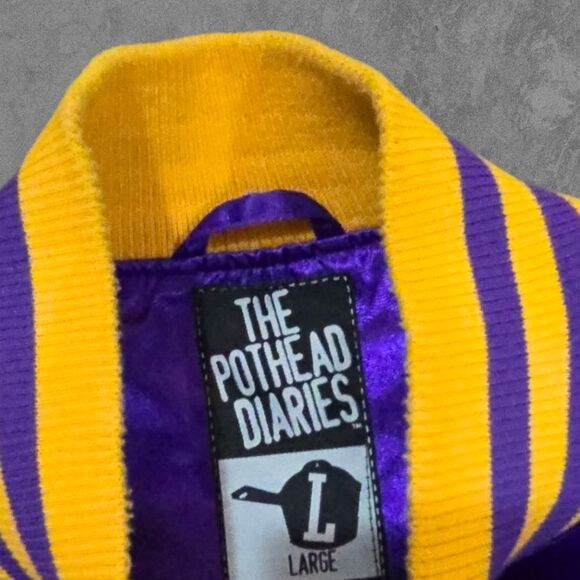 The Pothead Diaries LA Bakers Varsity Satin Patch Jacket Mens Large - Picture 4 of 6